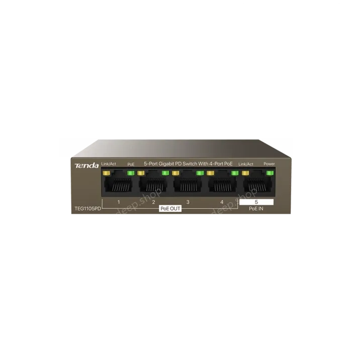 5-Port Gigabit PD Switch With 4-Port PoE