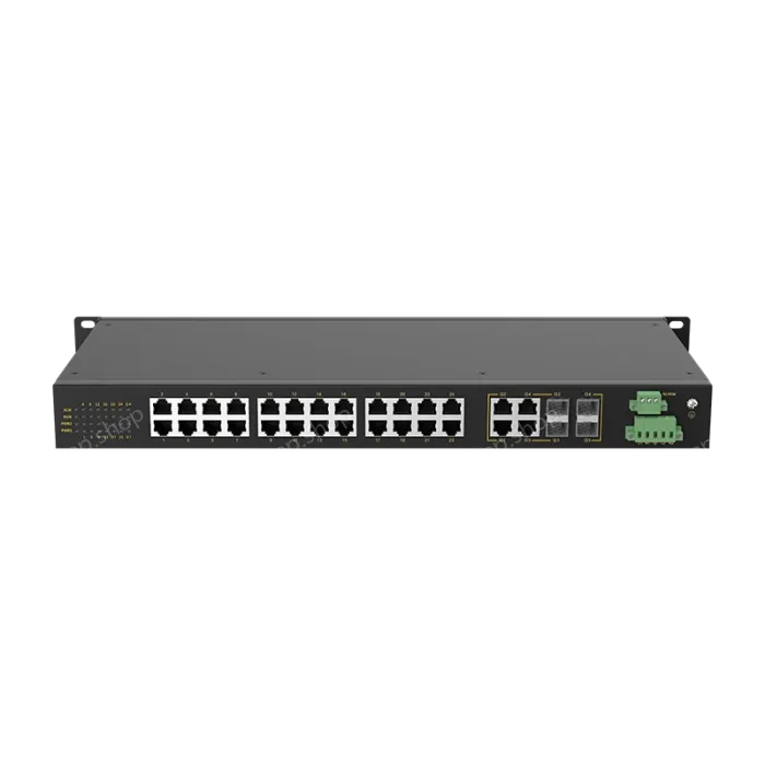 4 Ports Gigabit Combo + 24 Ports 10/100M T(x) Rack-mount Unmanaged Industrial Ethernet Switch